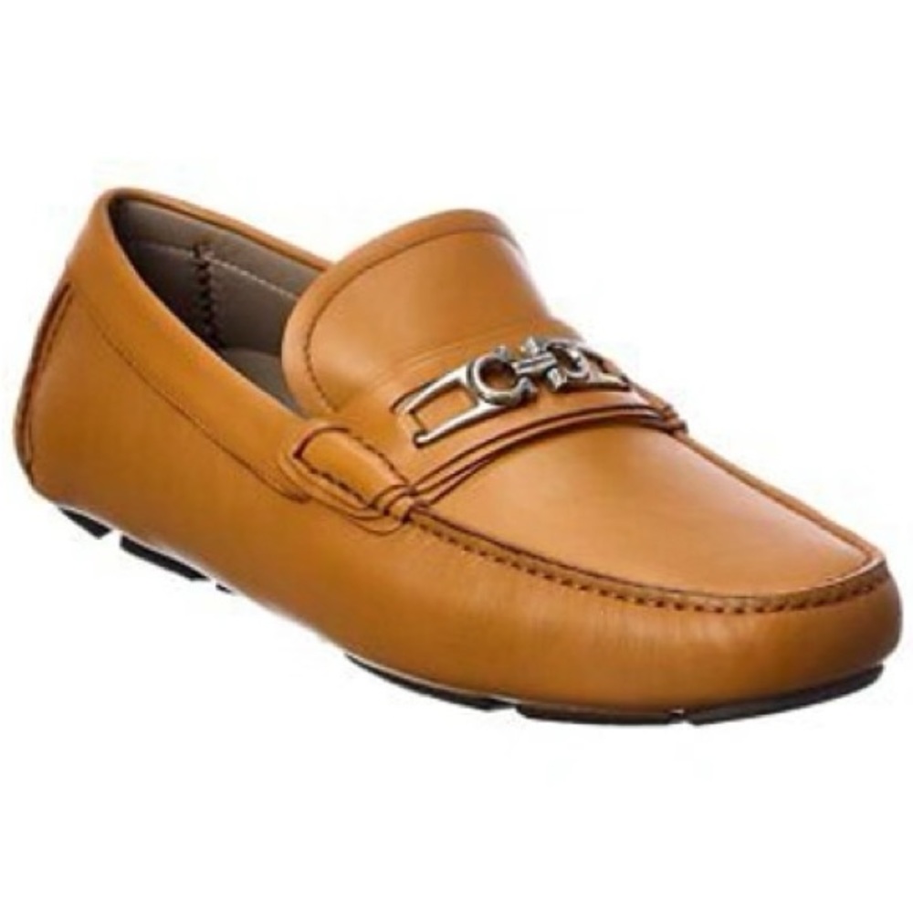 Ferragamo Lagos Leather Loafer in Brown